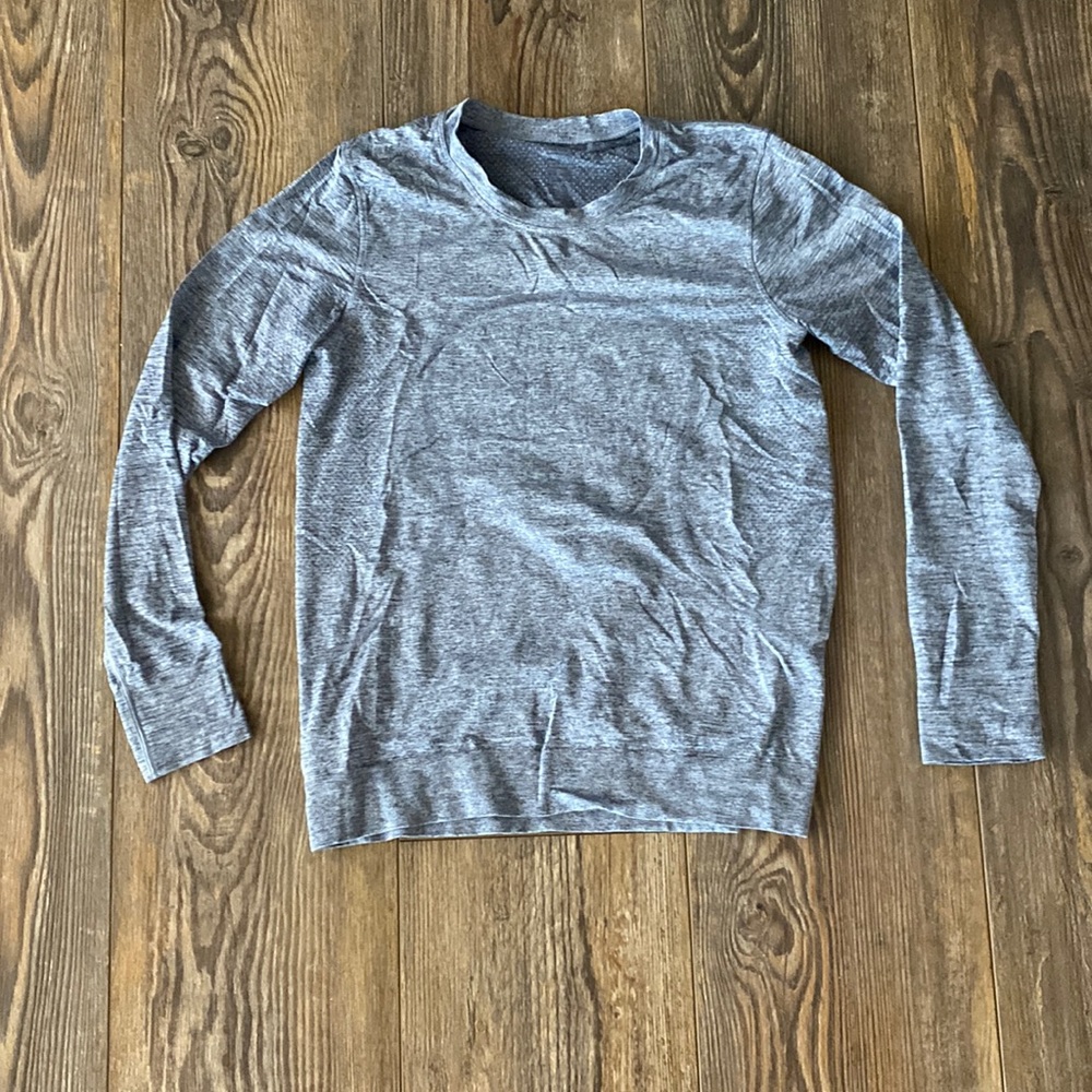 Lululemon Heather Blue Long Sleeve Workout Top